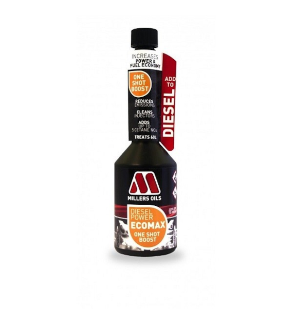 Dodatek do diesla Millers Diesel Power EcoMax ONE SHOT BOOST (6206) czyści układ paliwowy, zwiększa liczbę cetanową 250ml