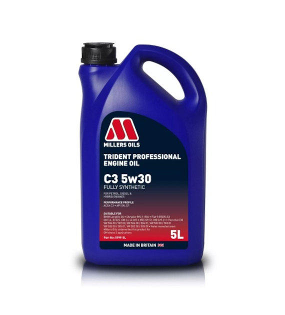 Olej Millers Trident Professional C3 5w30 5l (5999) (VW 504.00 507.00 ; MB 229.31 ; BMW LL-04 ; Dexos2)