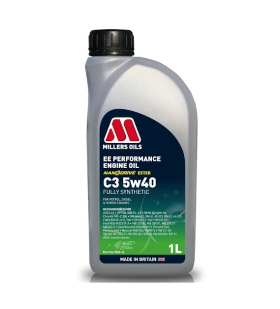 Olej Millers EE PERFORMANCE C3 5w/40 1l  (7806)(VW 502.00 505.01 ; MB 229.51 ; BMW LL-04 ; Dexos2)