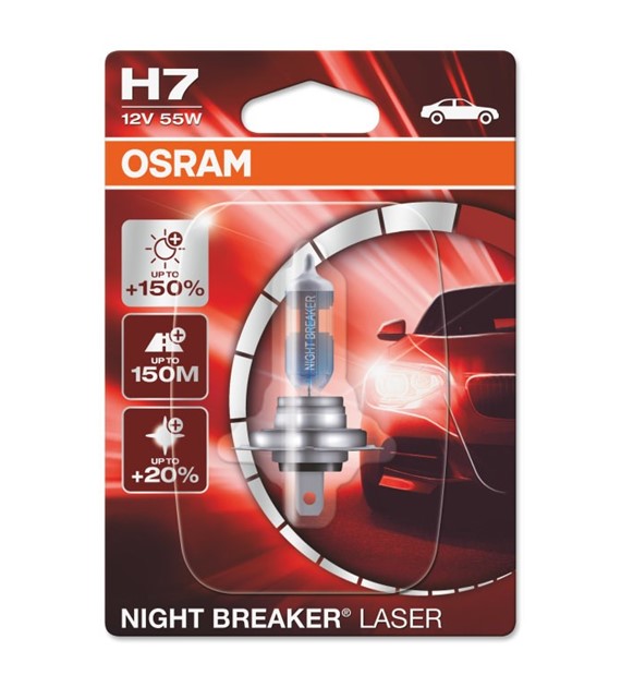 Żarówka 12V H7  55W Osram NIGHT BREAKER LASER +150% 1szt blister