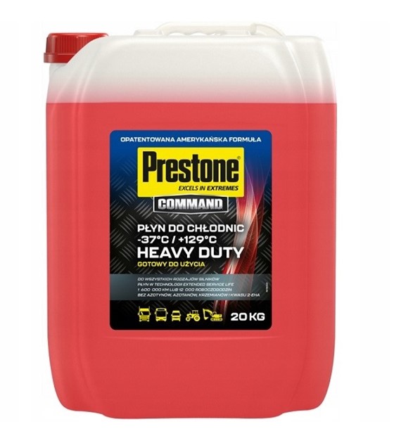Płyn do chłodnic  20L Prestone *czerwony * Command HD gotowy -37C