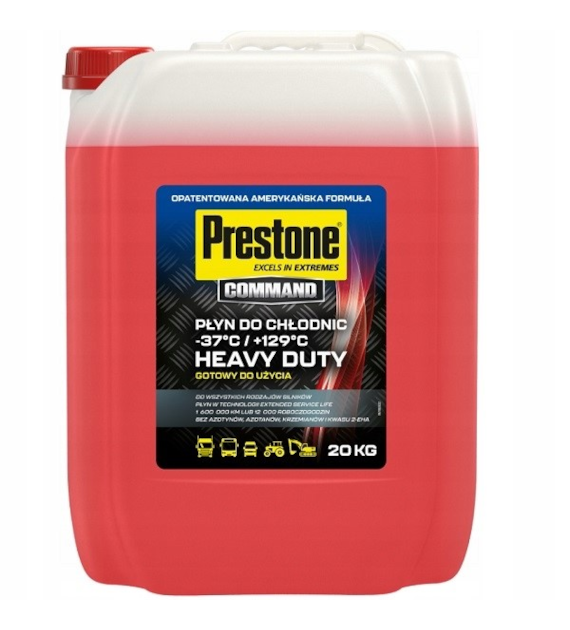 Płyn do chłodnic  20L Prestone *czerwony * Command HD gotowy -37C