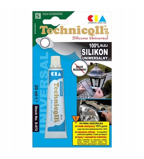 TECHNICQLL- Klej Silikon Uniwersalny bezbarwny 20ml