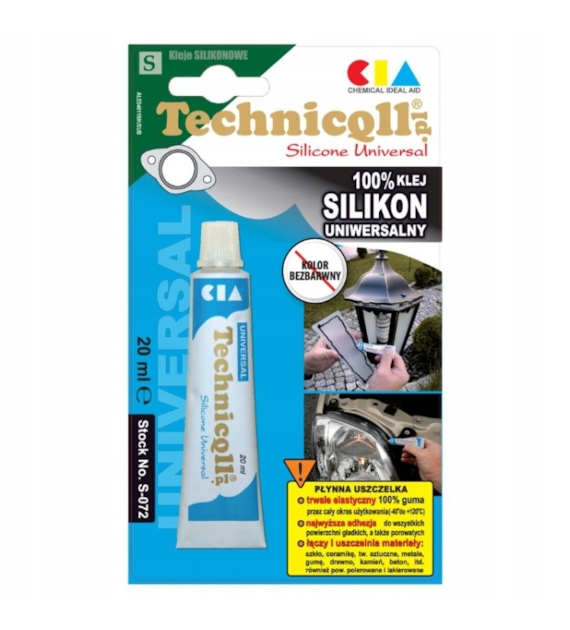 TECHNICQLL- Klej Silikon Uniwersalny bezbarwny 20ml