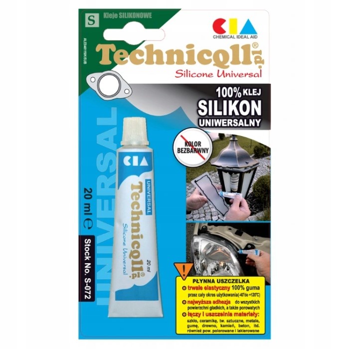 TECHNICQLL- Klej Silikon Uniwersalny bezbarwny 20ml