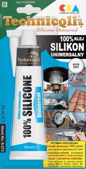 TECHNICQLL- Klej Silikon Uniwersalny Biały 70ml