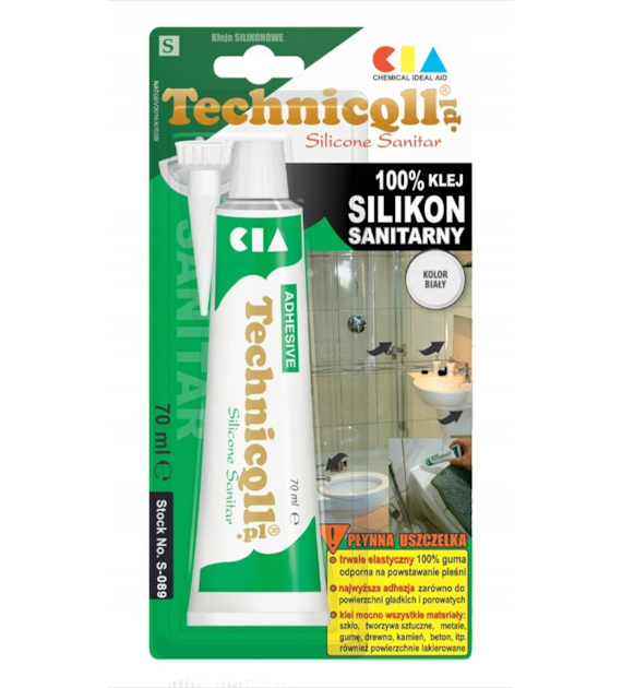 TECHNICQLL- Silikon sanitarny biały 70ml
