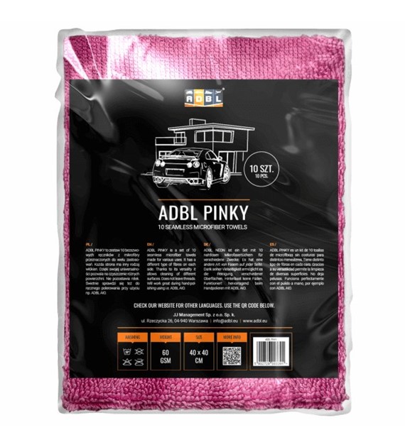 ADBL PINKY mikrofibra bezszwowa zestaw *10szt* 40x40 260gsm
