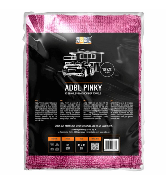 ADBL PINKY mikrofibra bezszwowa zestaw *10szt* 40x40 260gsm