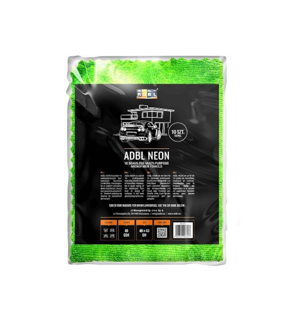 ADBL NEON mikrofibra bezszwowa zestaw *10szt* 40x40 250gsm
