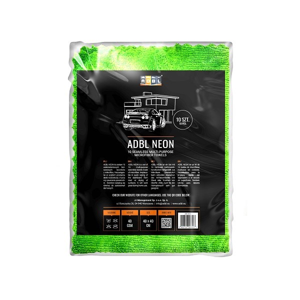 ADBL NEON mikrofibra bezszwowa zestaw *10szt* 40x40 250gsm
