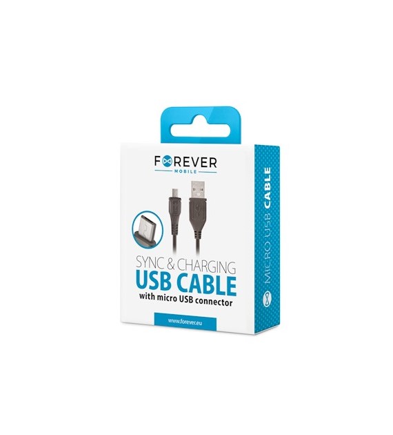 AKC.Forever kabel USB - microUSB 1,0 m 1A czarny *T_0012101*