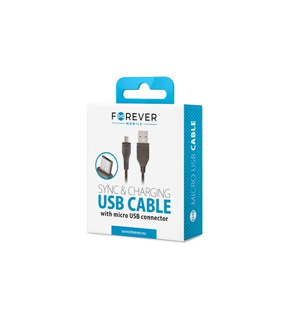 AKC.Forever kabel USB - microUSB 1,0 m 1A czarny *T_0012101*