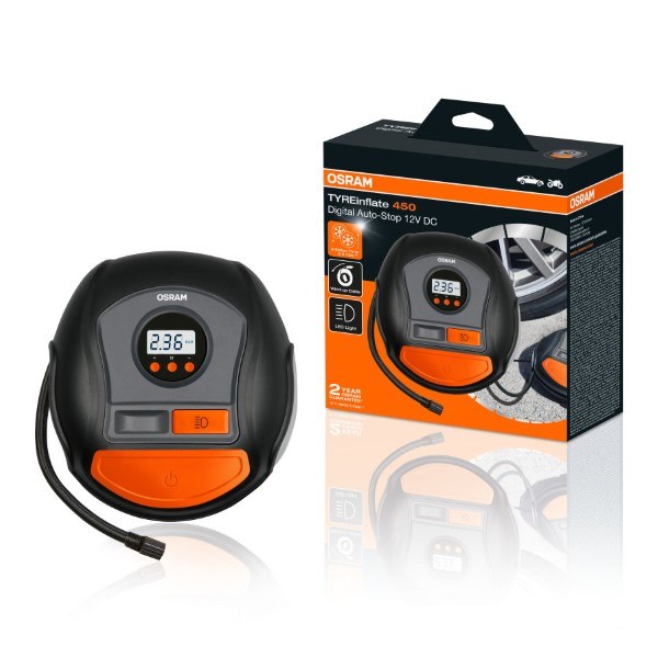 OSRAM  Szybki kompresor do opon ze zwijanym kablem OSRAM Tyreinflate OTI450