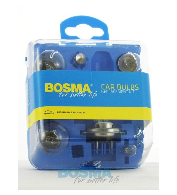 Żar. 12 V komplet z H7 BOSMA ((bezpieczniki + żarówki pomocnicze)