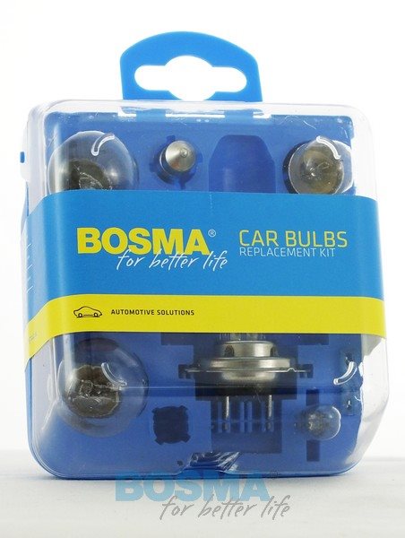 Żar. 12 V komplet z H7 BOSMA ((bezpieczniki + żarówki pomocnicze)
