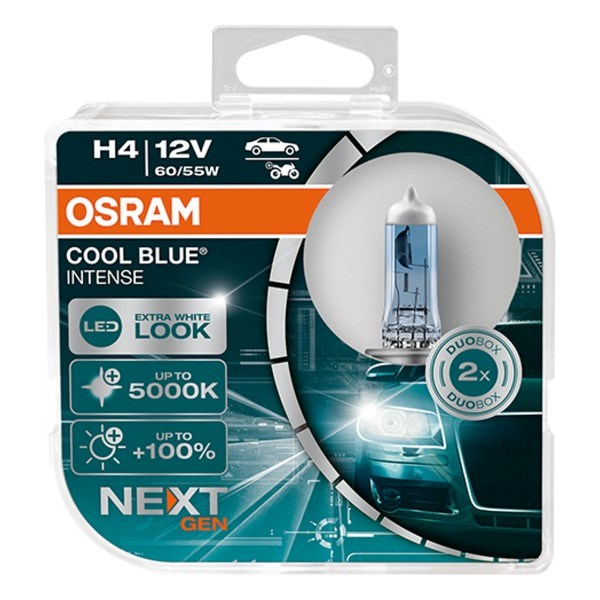 Żarówka 12V H4  60/55W P43 OSRAM COOL BLUE INTENSE 5000K DUO 2szt.