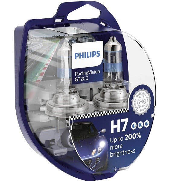 Żarówka 12V H7  55W Philips Racing Vision GT200 +200% 2szt.