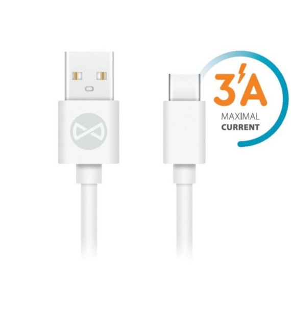 AKC.Forever kabel USB - USB-C 1.0m 3A biały *GSM106364*