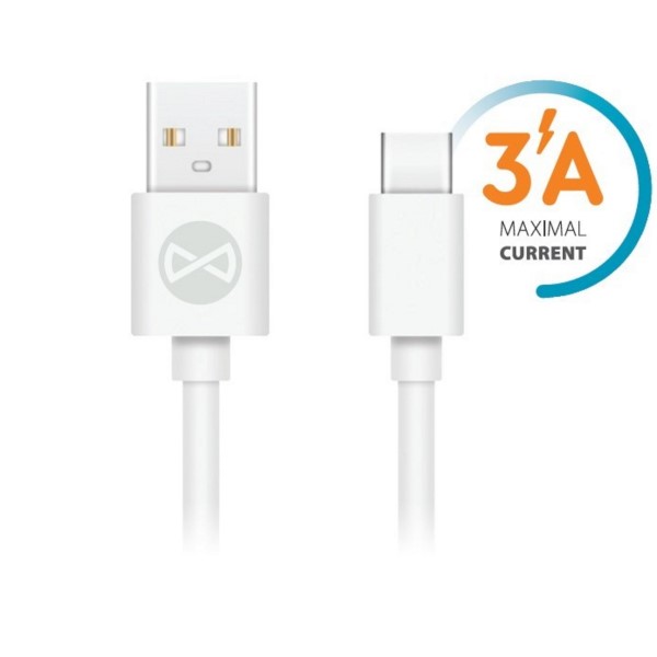 AKC.Forever kabel USB - USB-C 1.0m 3A biały *GSM106364*