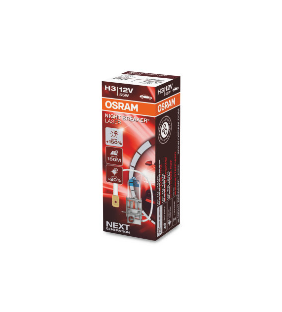 Żarówka 12V H3  55W OSRAM NIGHT BREAKER LASER +150%  (składane pudełko) 1szt