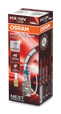 Żarówka 12V H3  55W OSRAM NIGHT BREAKER LASER +150%  (składane pudełko) 1szt
