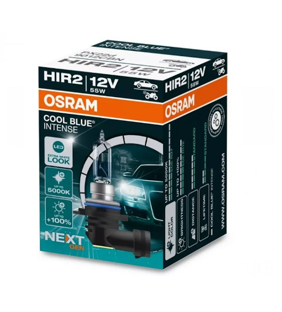 Żarówka 12V HIR2 55W OSRAM COOL BLUE INTENSE 5000K (NEXT GEN) (Składane pudełko) 1szt
