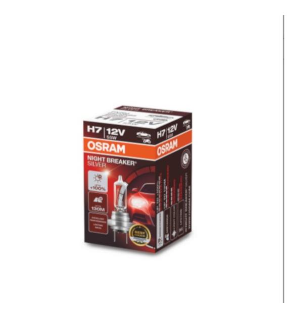 Żarówka 12V H7  55W OSRAM NIGHT BREAKER SILVER +100% (Składane pudełko) 1szt
