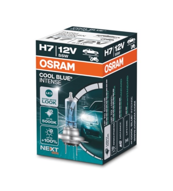 Żarówka 12V H7  55W OSRAM COOL BLUE INTENSE 5000K (NEXT GEN) (Składane pudełko) 1szt
