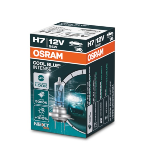 Żarówka 12V H7  55W OSRAM COOL BLUE INTENSE 5000K (NEXT GEN) (Składane pudełko) 1szt