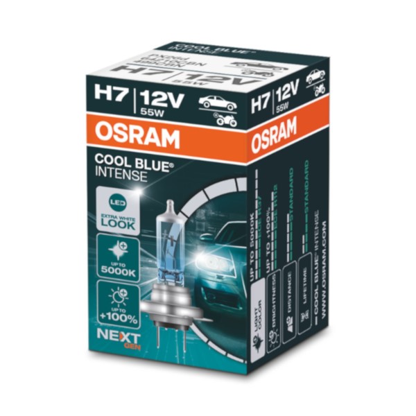 Żarówka 12V H7  55W OSRAM COOL BLUE INTENSE 5000K (NEXT GEN) (Składane pudełko) 1szt