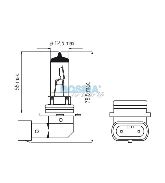 Żarówka 12V H10 42W Bosma *5398*