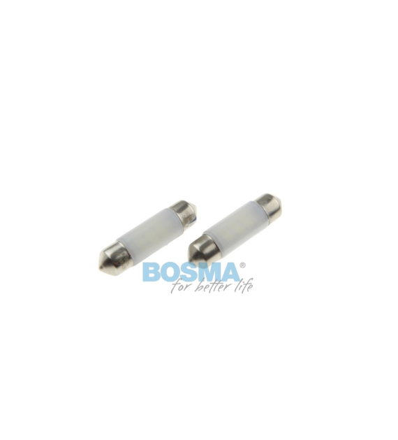 Żarówka 12V Bosma rurka 10x36mm 6x LED SMD3014 SV8,5 WHITE 6000K CANBUS 2szt *5080*