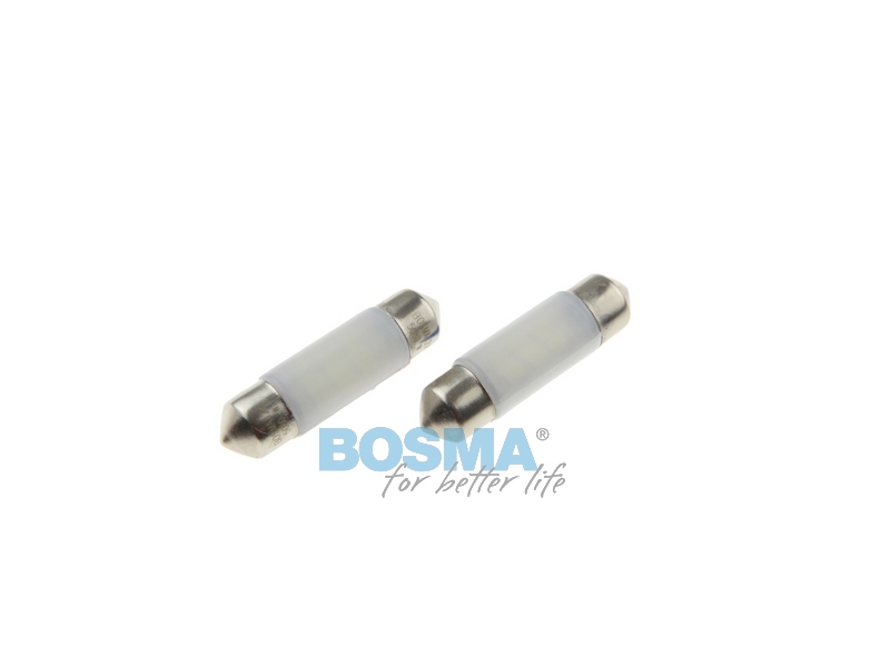 Żarówka 12V Bosma rurka 10x36mm 6x LED SMD3014 SV8,5 WHITE 6000K CANBUS 2szt *5080*