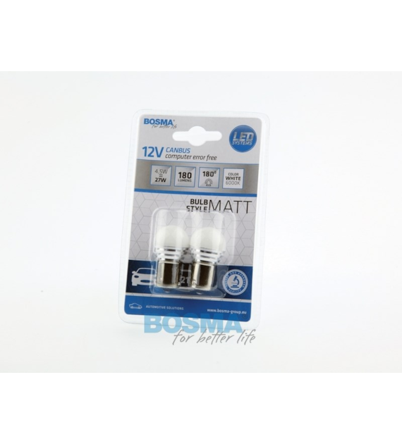 Żarówka 12V Bosma BA15s 23x43mm 9x LED SMD2835 WHITE 6000K CANBUS 2szt *4984* qq