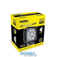 Lampa robocza 12/24V Bosma 9x LED 27W 1600lm kwadratowa rozpraszająca *6100*