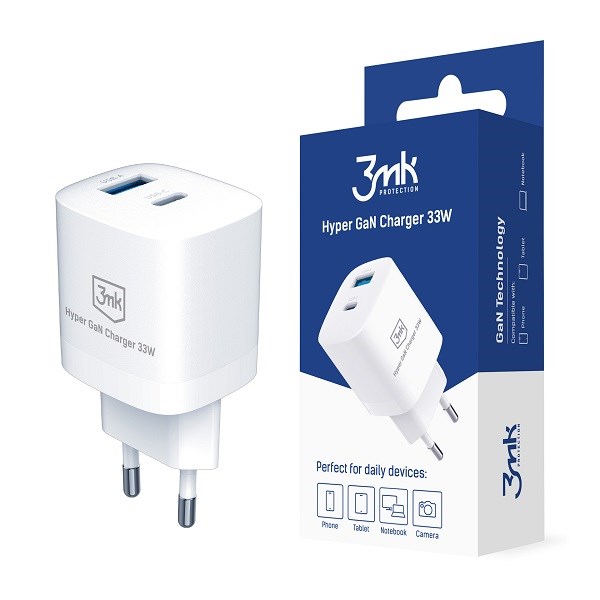 AKC. 3MK Ładowarka sieciowa Hyper GaN Charger 33W White