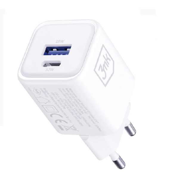 AKC. 3MK Ładowarka sieciowa Hyper Charger PD 33W GaN QC4+ White