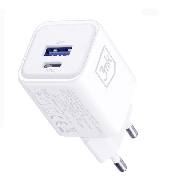AKC. 3MK Ładowarka sieciowa Hyper Charger PD 33W GaN QC4+ White