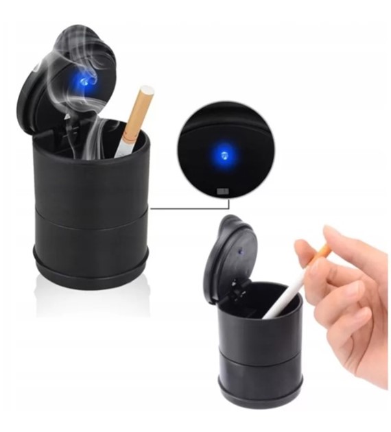Popielniczka samochodowa z LED kubek  *XJ3079*