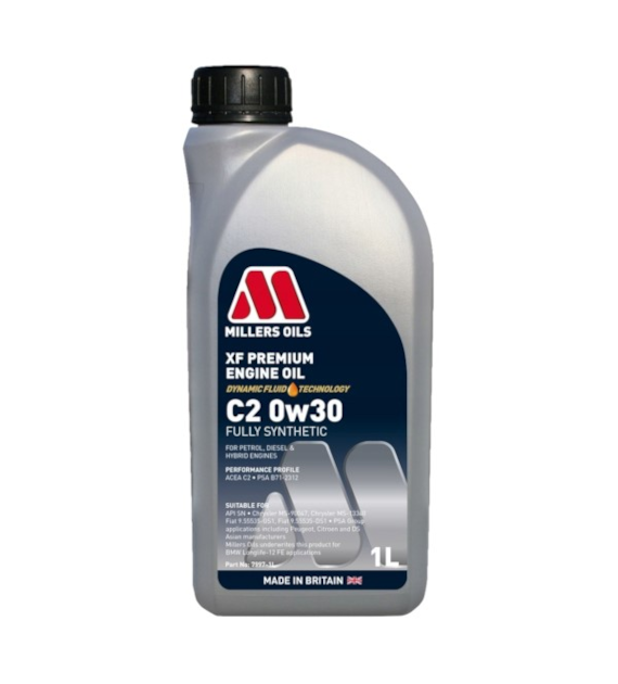 Olej Millers XF Premium C2 0w/30 1l (7997) BMW LL-12 FE, Fiat 9.55535-GS1 / DS1