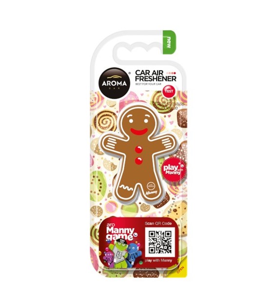 Zapach AROMA CAR Polymer Manny CHRISTMAS COOKIE GINGERBREAD  *831747* (op. 10szt)