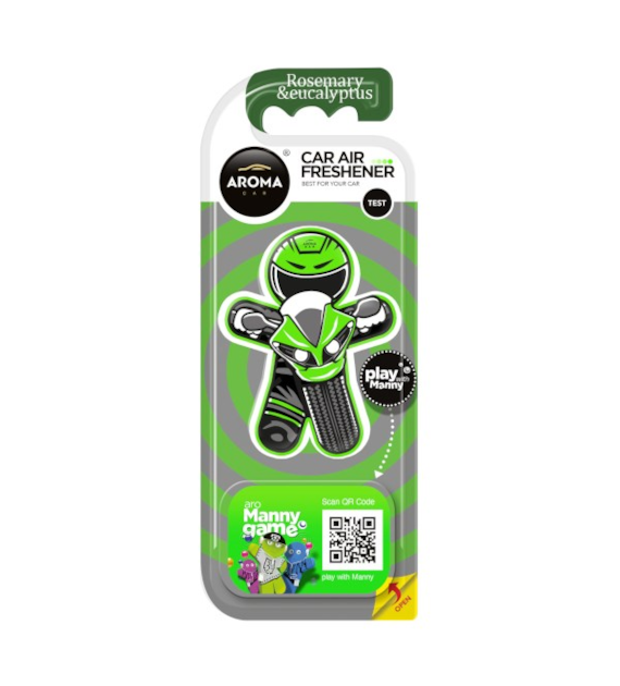 Zapach AROMA CAR Polymer Manny BIKER RESEMARY&EUCALYPTUS  *107789* (op. 10szt)