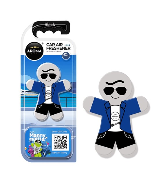 Zapach AROMA CAR Polymer Manny STYLISH BLACK  *107796* (op. 10szt)
