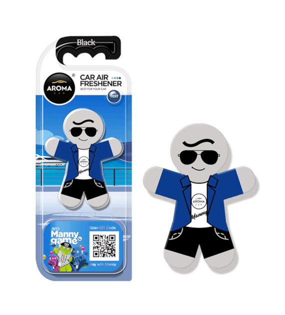 Zapach AROMA CAR Polymer Manny STYLISH BLACK  *107796* (op. 10szt)