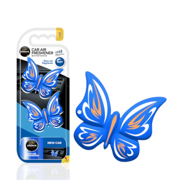 Zapach AROMA CAR Polymer Butterfly NEW CAR 2szt *  *029074* (op. 10szt)