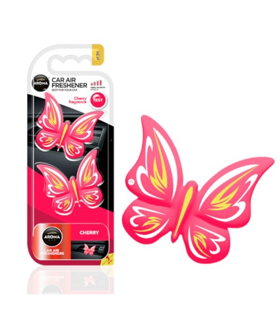 Zapach AROMA CAR Polymer Butterfly CHERRY 2szt *  *029068* (op. 10szt)