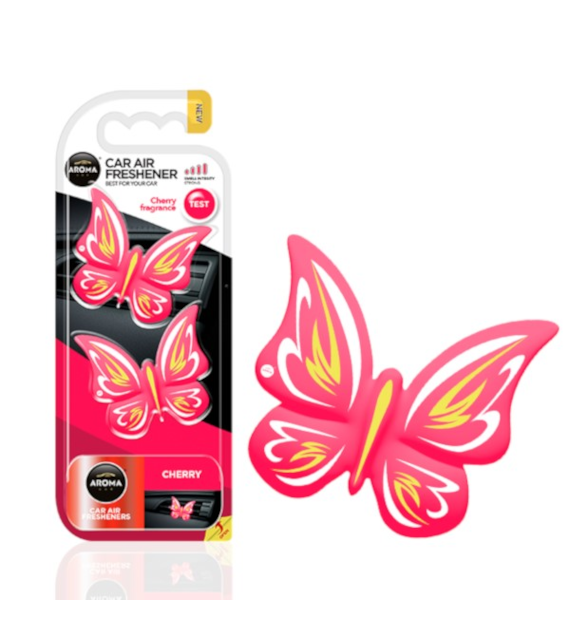 Zapach AROMA CAR Polymer Butterfly CHERRY 2szt *  *029068* (op. 10szt)