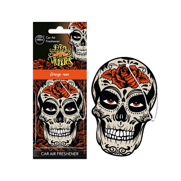 Zapach AROMA CAR Muertos ORANGE MAN SKULL  *103798* (op. 24szt)