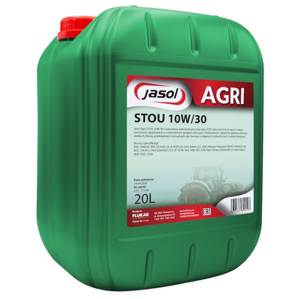 Olej JASOL AGRI STOU 10w/30  20l